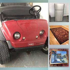 MaxSold Auction: This online auction features Toro utility workman vehicle, sports memorabilia vintage Lionel trains, new in open box drone, NIB face shields, Suzanne Dennis painting, Refridgerator, new in open box gadgets, NIB generator, camping gear, chest freezer, sports equipment and much more!