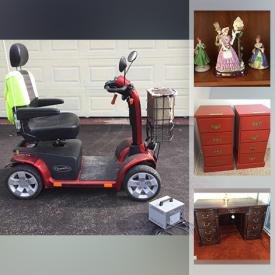 MaxSold Auction: This online auction features Pride mobility scooter, Watercolours, art pottery, Franciscan dinnerware, Spode China, kitchen small appliances, antique desk, board games, office supplies, rattan patio set, garden tools and much more!