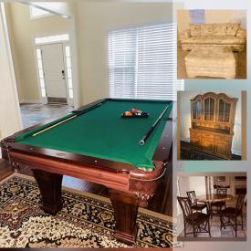 MaxSold Auction: This online auction features Sportcraft pool table, furniture such as breakfast dining table with chairs, stone top coffee table, side table, live smart sectional and wooden wall unit, Whirlpool washer, area rugs and much more!