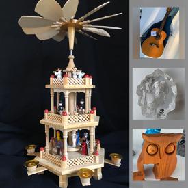 MaxSold Auction: This online auction features artwork, collectibles, lamp, chandelier, decor, guitar, Christmas decor, LPs, DVDs, Leather purse, crystal owls, camping set, Enamelled pots and fork, China dinnerware set, dehumidifier, air fryer, teacups and saucer, pet porter and much more.