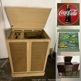 MaxSold Auction: This online auction features signed original art, vintage stereo cabinets, wholesale beads, jewelry, coca-cola collectibles, vintage Disney and other Nostalgic toys, crafting and sewing supplies, movie posters, chinaware and glassware, handbags and much more!