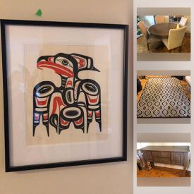 MaxSold Auction: This online auction features indigenous art, computer gear, mirrored nightstands, waterfall glass tables, Wii game system, stained glass, room air conditioner, Apple products and much more.