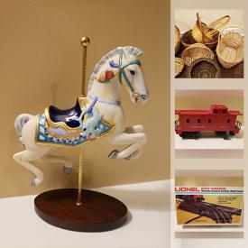 MaxSold Auction: This online auction features jewelry, collectibles, camera, figurines, pottery, Wooden nativity, International Santa Claus, Bejewelled, LIONEL coal car, Christmas decor, Carousel horse, collector plate, Handmade Afgan, jacket and much more.