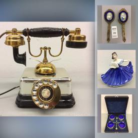 MaxSold Auction: This online auction features antique floor lamp, vintage serving ware, brass vanity sets, teacups, computer parts, vintage Hudsons bay point blankets, pocket watches, folding walkers, glass art, outerwear, costume jewelry, power & hand tools and much more!