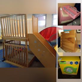 MaxSold Auction: This online auction features children's play furniture, storage cubby, plastic storage drawers, preschool books & games, gymnastics mats, toy kitchen appliances, preschool toys, child-sized table & chairs, wood puzzles, outdoor play, laminator, play rugs and much more!