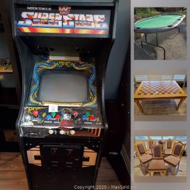 MaxSold Auction: This online auction features Espresso cups, warming tables, poker table, double stroller, hot water tank, Arcade game, teapots and much more!