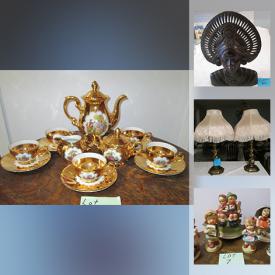 MaxSold Auction: This online auction features Murano glass, silver spoons, vintage Pyrex, Fire King coffee cups, fiesta ware, stamps, men's watches, costume jewelry, chin and teacups, vinyl records, vintage fisher price toys, Barbie. Wood carvings, tools and much more.