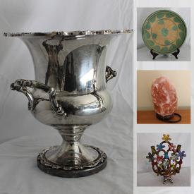 MaxSold Auction: This online auction features collectibles such as silver plate, Lenox, crystal ware, and Mikasa, furniture such as wood console table, nightstand, nesting tables, and cane-back chair, glassware, Noritake dishware, wall art, home decor, serve ware, lamps, books, area rugs and much more!