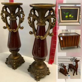 MaxSold Auction: This online auction features Boyds bears Goebel figurines, Danish modern furniture, Hallmark ornaments, tools & toolbox, ceramic pumpkins, scrapbooking supplies, doormats, smart TV, Wedgwood Bone China and much more!