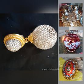 MaxSold Auction: This online auction features singing bowl, Asian teapots, Furnivals quail dishware, crystal glassware, Japanese Cloisonné vase, carnival glass, jewelry, vintage toys, Vintage thimbles, sterling silver, Ballerina outfits and much more!