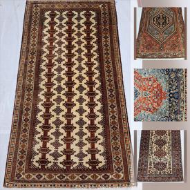 MaxSold Auction: This online auction features Zanjan, Mir, Baluchi, Ardebil, Turkmann, Bijar, Mashhad Handmade Persian Rugs, and machine-made rugs and much more!