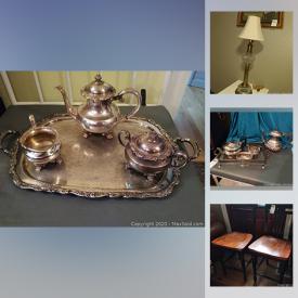 MaxSold Auction: This online auction features silver plated tea server, art pottery, Longaberger basket, Orchestra goblets, carnival glass, Laser video discs, toys & books, albums, gaming gear and much more!