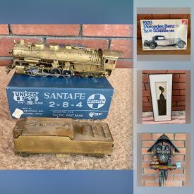 MaxSold Auction: This online auction features collectibles such as vintage model trains and layout kits, vintage toys, sterling silver, vintage LEGO and antique oil lamp, art such as original watercolor, signed collagraph, vintage posters, and brass rubbings, MIB model kits, art books, vintage magazines, antique books, cuckoo clock, vinyl albums, Christmas decor and much more!