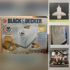 MaxSold Auction: This online auction features NIB Items such as Bread Maker, Webcam, Headlight Lamps, Board Games, Watches, Picnic Shirts, and Children's Kitchen & Cottage, Drill and much more!