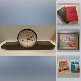 MaxSold Auction: This online auction features vintage/first edition books, original artworks, art
deco glass, a mid-century modern lamp, and kitchenware, a child's desk,
sleigh & rocking horse and much more.