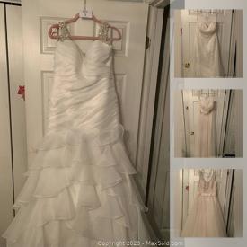 MaxSold Auction: This online auction features new wedding dresses by Romantic Bridal, Ella Rosa, Moonlight Bridal and more!