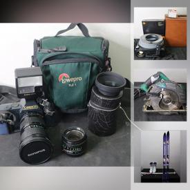 MaxSold Auction: This online auction features a Camera, stereo components, gold flakes, power tool, TVs, comics, computer gear, metal detector, skis, commemorative tokens costume jewelry and much more!!