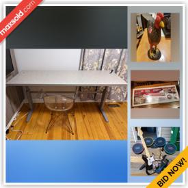 MaxSold Auction: This online auction features a patio furniture set, Christmas decor, small kitchen appliances, sports items, bikes, golf balls, projector, books, toys, magnetic bike trainer, sleighs, lighting, metal shelving doors, sewing machine, office items, vintage pedal scooters and much more!