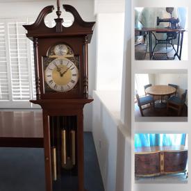 MaxSold Auction: This online auction features a Singer pedestal sewing machine, china cabinet and buffet, bookshelf, grandfather clock, dining table, armoire and more!