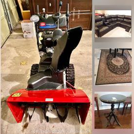 MaxSold Auction: This online auction features vacuums, a beveled mirror, Moen faucet, decor, air purifiers, crystal, small kitchen appliances, end tables, stand mixer, wall mount, table, desk, hall tree, art, shelves, monitor, exerciser, BBQ, snowblowers, ladder, area rug and much more!