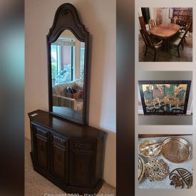 MaxSold Auction: This online auction features a dresser with mirrors, floor lamp, Panasonic tv, artwork, cushions of various shapes, sizes, and designs, Flatware and Utensils, Fondue and Escargot Sets, gardening items, Samsung TV and much more.