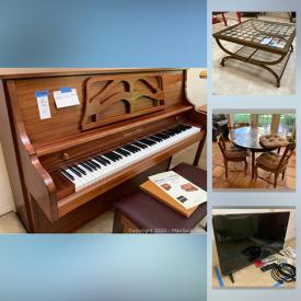 MaxSold Auction: This online auction features art glass, upright piano, Mary Ann Nelson prints, small kitchen appliances, Pedestal table, TVs, Danish Modern furniture, fishing gear, toys, pressure washer, hand tools, art pottery, vintage books and much more!