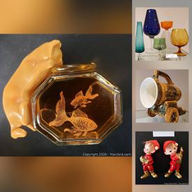 MaxSold Auction: This online auction includes collectibles such as Marvel and DC comics, Barbies, steins, and first edition Hot Wheels, art glass, books, vintage home decor, Canadian pottery, costume jewelry, vintage cameras, NIB action figures, glassware, holiday decor, and much more!