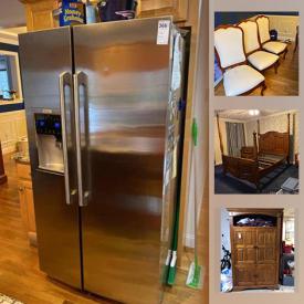 MaxSold Auction: This online auction features refrigerators, pool table, area rugs, wall art, office supplies, refrigerator, Four poster bed, bunkbeds, aquarium, camping equipment, wine refrigerator, TV, baseball equipment, tools, snowblower and much more!