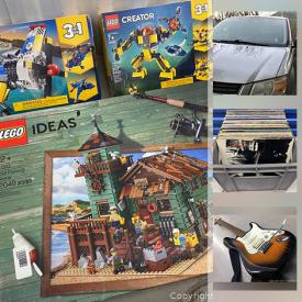 MaxSold Auction: This online auction features lego mini-figures and sets, vintage tapes, Nexo Knights, vinyl records, books, vintage toys, comic books, electric guitars, 2008 Grand Caravan, flute and much more!