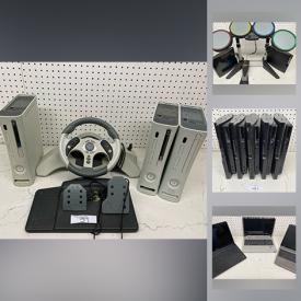 MaxSold Auction: This online auction features electronics such as vintage video game accessories, laptops, Cordless Phone, headphones, Xbox 360 with a steering wheel, PS2 and PS3 Consoles, drum set and more. Cellphone, ipod, apple watch and tablet cases, glass shelves, laptop batteries and much more.