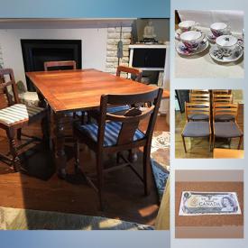 MaxSold Auction: This online auction features Teak furnishings, mink coats, costume jewelry, Waterford crystal, teacups, coins, banknotes, one gram silver, vintage Christmas ornaments, stone lamp, electronics and much more!