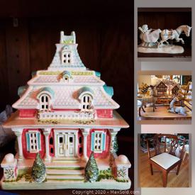 MaxSold Auction: This online auction features collectibles such as Department 56 and Lenox, small kitchen appliances, upholstered chairs, Easter and Halloween decor and much more!