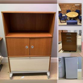 MaxSold Auction: This online auction features office furniture such as corner desks, wooden hutch, filing cabinets, office round table, waiting chairs and much more!