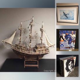 MaxSold Auction: This online auction features collectibles such as signed NHL puck, Maple Leafs memorabilia, Royal Doulton, spoon collection, and vintage matchstick ship model, art such as original paintings, signed framed prints, stained glass, and art glass, books, home decor, pottery, small kitchen appliances, vinyl albums, board games and much more!