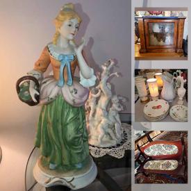 MaxSold Auction: This online auction features artwork, a huge collectible of dolls, figurines, Noritake, sewing machine, vinyl, dress, patio, lamps, walker, glassware and much more.