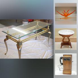 MaxSold Auction: This online auction features marble top tables, art glass, art pottery, Russel Wright cups, Wedgwood jasperware, Royal Doulton figurines, Hummels, teacups, Fiestaware, depression glass, vintage snowshoes, vintage toys, blanket chest and much more!
