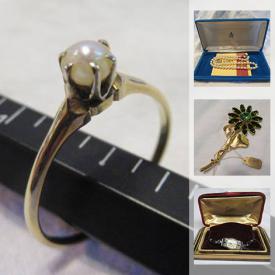 MaxSold Auction: This online auction features antique Chinese silver ornaments, antique bracelets, brooches, opal ring, vintage costume jewelry Majorica pearl necklace, sterling silver rings, abalone, pendants and much more!