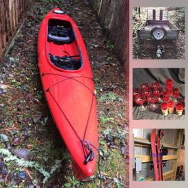 MaxSold Auction: This online auction features skis, printers, Kayak, hauling trailer, stringed musical instruments, pressure washer, Weed whackers, camping gear and much more!