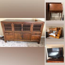 MaxSold Auction: This online auction features patio furniture, bunk bed, flatscreen Tv, Baccarat glass angels, bedroom furniture, golf clubs, string instrument, small kitchen appliances, table lamps and much more!