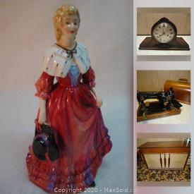 MaxSold Auction: This online auction features vintage rocking horse, Novelty teapot, MCM pottery, art deco ashtray, comics, fishing tackle, Seth Thomas clock, vintage toasters, hand tools, antique sewing machine, vintage tabletop Hockey game and much more!