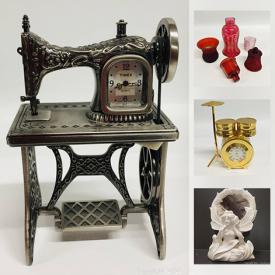 MaxSold Auction: This online auction features several clocks, Luster glass, depression glass, blue willow, vintage jewelry, Military memorabilia, milk glass, pottery, Dansk cast iron, dolls, toys, China and much more!