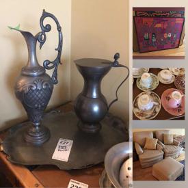 MaxSold Auction: This online auction features depression glass, steamer trunks, teacups, small kitchen Appliances, pottery, camping gear, fitness gear, photographer equipment, hand tools, board games, vintage toys, stamps, currency, costume jewelry, cameras, sewing machine, quilting supplies and much more!