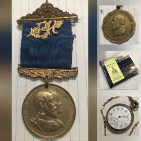 MaxSold Auction: This online auction features art, books, telegraphs, gramophone cylinders, James Mcintyre originals, antique Solingen, antique glasses, medals, clocks, fireplace screen and much more!