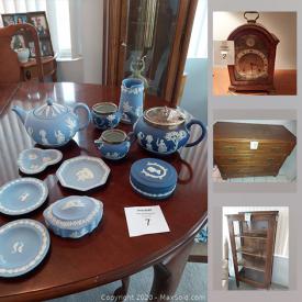 MaxSold Auction: This online auction features furniture, decorative plates, Wedgwood tea set, bone china, china cabinet, hope chest and more!