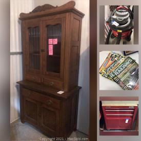 MaxSold Auction: This online auction features leather sofa, air compressor, bamboo chairs, drop leaf harvest table, vintage leaded glass window, lawn tools, collectible train set model railway figurines, model car kits and much more!