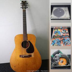 MaxSold Auction: This online auction features Luchador masks, acoustic guitar, comics, graphic novels, TV, stereo components, costume jewelry, LPs, power tools and much more!