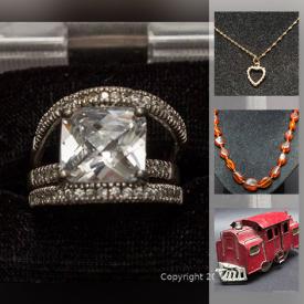 MaxSold Auction: This online auction features gold jewelry, sterling silver jewelry, art glass, Toby mugs, teacups, Goebel figurines, Scandinavian crystal, beer steins, furs, power tools, exercise bike, and much more!