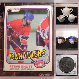 MaxSold Auction: This online auction features sports memorabilia, trading cards, Coca Cola, coins, collectibles, mugs, teapots and much more!