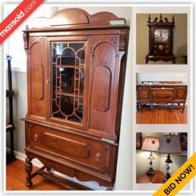 MaxSold Auction: This online auction features Art work, Oil Lamps, Mirrors, China Cabinets, Clocks, Books, Bookcases, Shop Vacuum, Refrigerator, Gardening tools and supplies, Kitchen Items and much more!