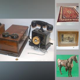 MaxSold Auction: This online auction features Roseville pottery, Mikasa mugs, blown glass, Murano glass, vintage doors, vintage furniture, vintage records, vintage phones, vintage radio, lamps, figurines, Persian rugs and much more.